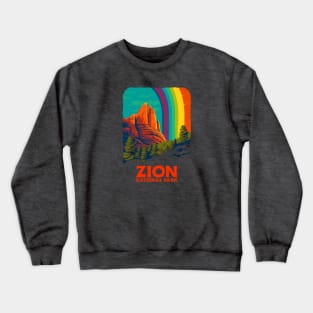 Gay Zion National Park Rainbow Hiking Tee - Unisex Zion Utah Shirt - LGBTQ+ Pride Camping Tee Crewneck Sweatshirt